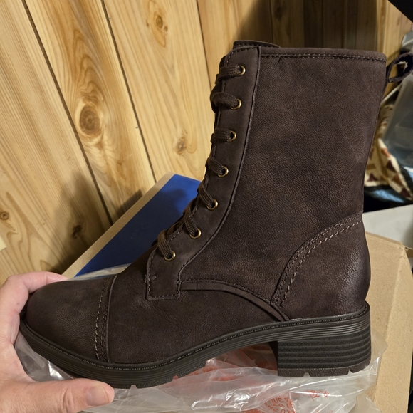 Clarks Women's Lace Up Boots - Dark Brown - Picture 2 of 5